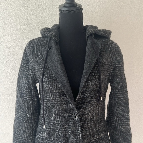 Thakoon Charcoal Wool Blend Hooded Coat style JK03 Size XS - Picture 2 of 6